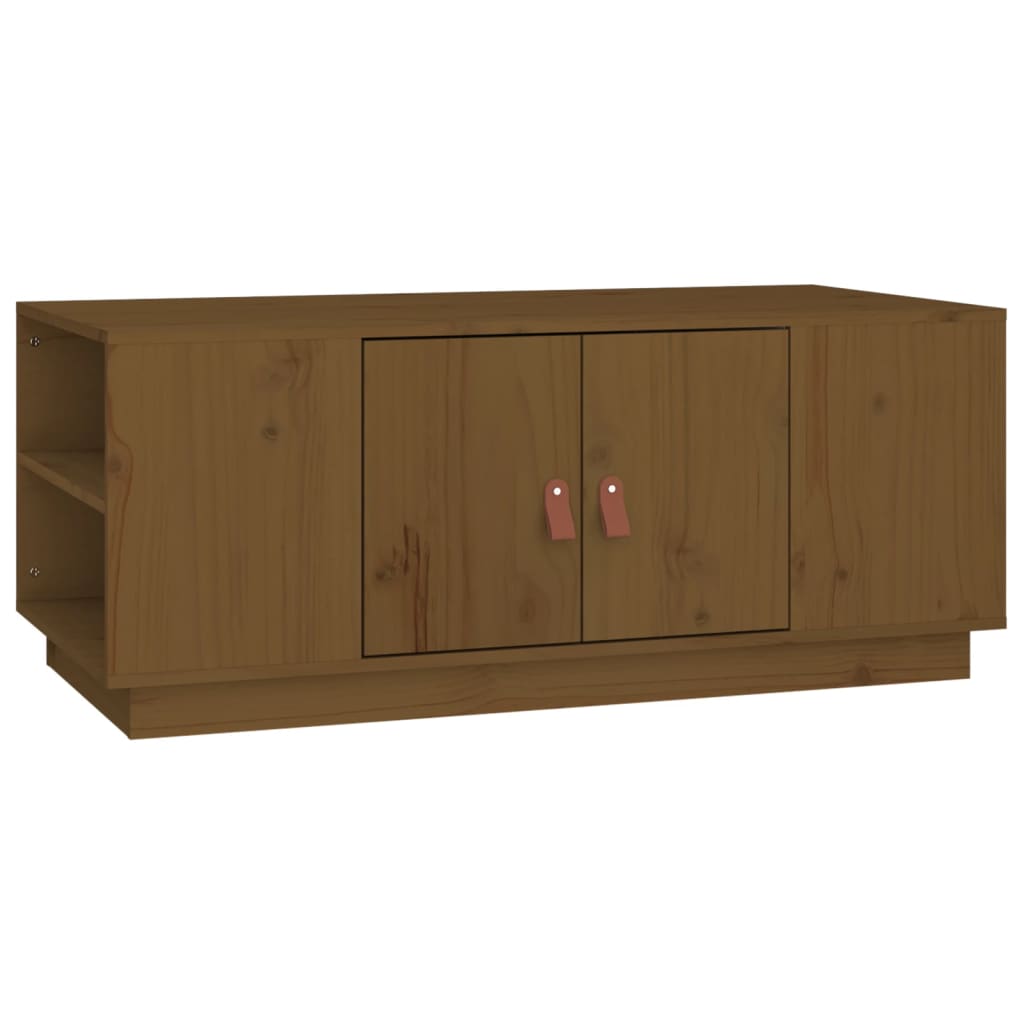 vidaXL Mesa de centro madera maciza de pino marrón miel 100x50x41 cm