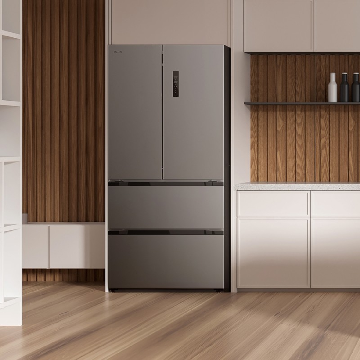 Cecotec Frigorífico Puerta Francesa Inox 463L Bolero CoolMarket FD 436 Inox E. Altura 183cm y 83,6 cm ancho, Bajo Consumo