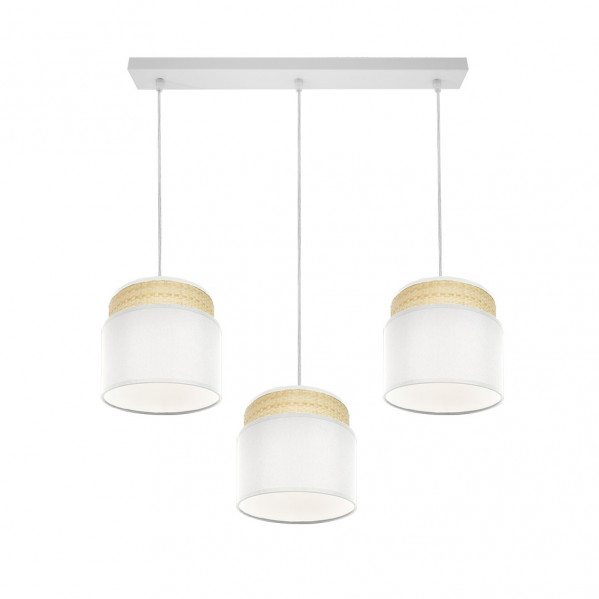 FABRILAMP Lampara lineal blanco/natural mmodelo Kandy 3 luces regulable