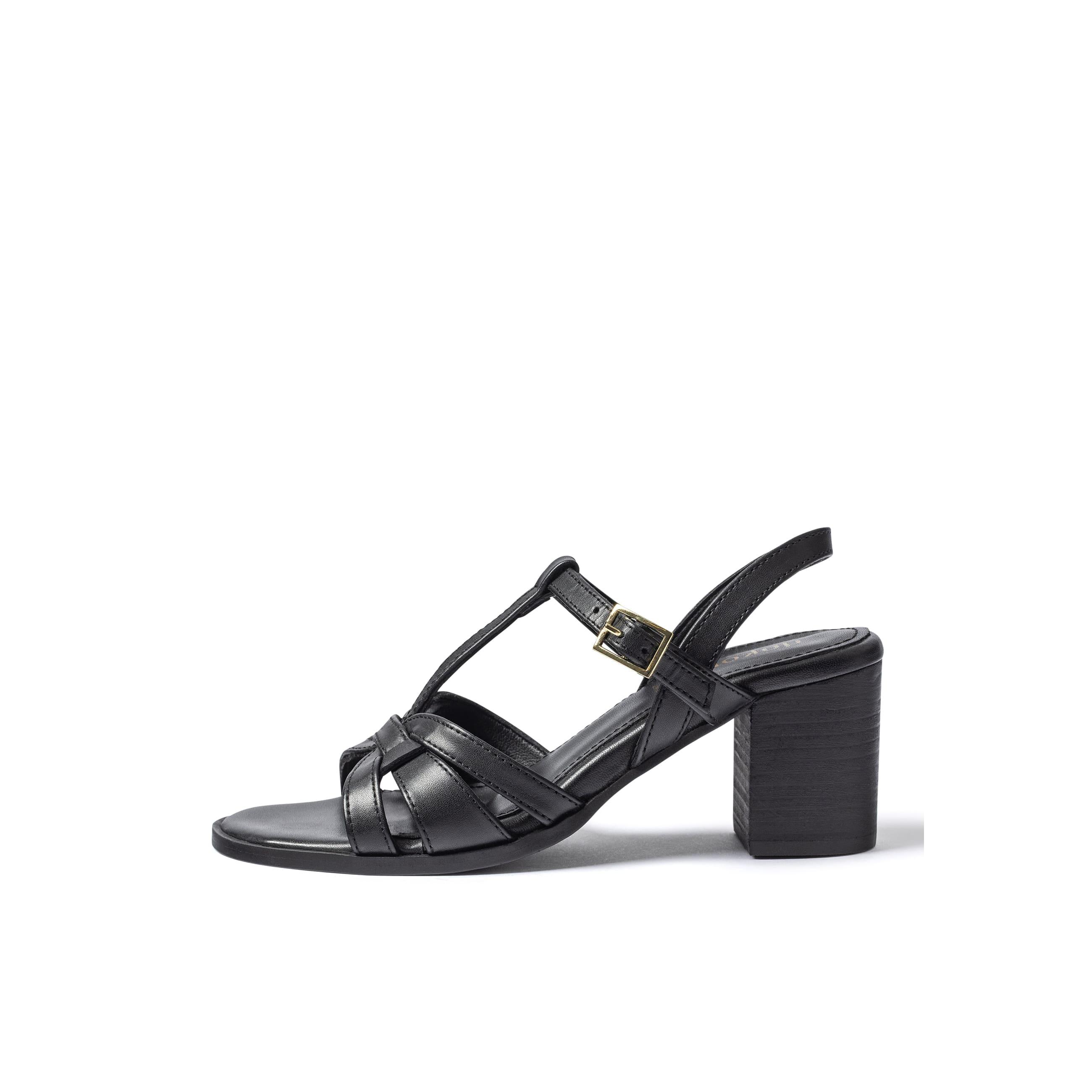 YOKONO Sandalia de tacón DUGI-252 NEGRO | Zapatos mujer Primavera-Verano | Piel vacuna  Napa | 7 CM