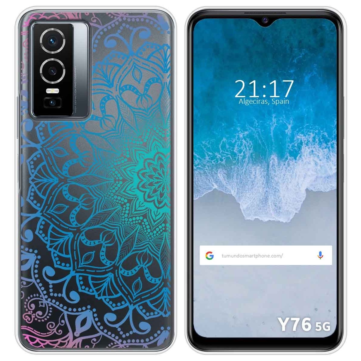 Funda Silicona Transparente para Vivo Y76 5G diseño Mandala Dibujos