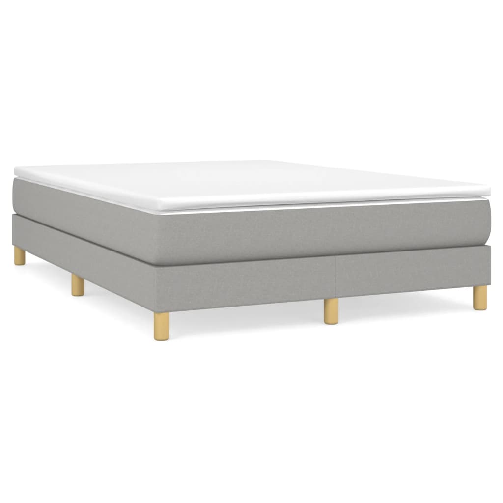 vidaXL Estructura de cama con somier tela gris claro 140x200 cm