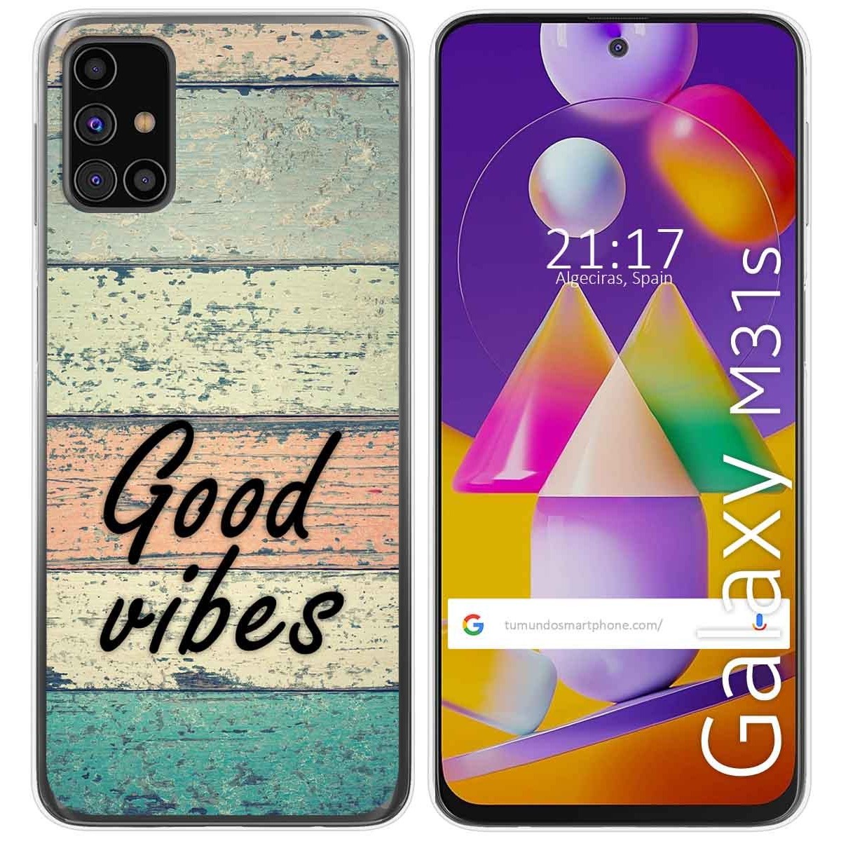 Tumundosmartphone Funda Gel Tpu para Samsung Galaxy M31s diseño Madera 01 Dibujos