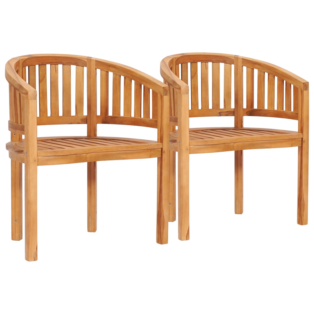 vidaXL Silla banana de madera maciza de teca