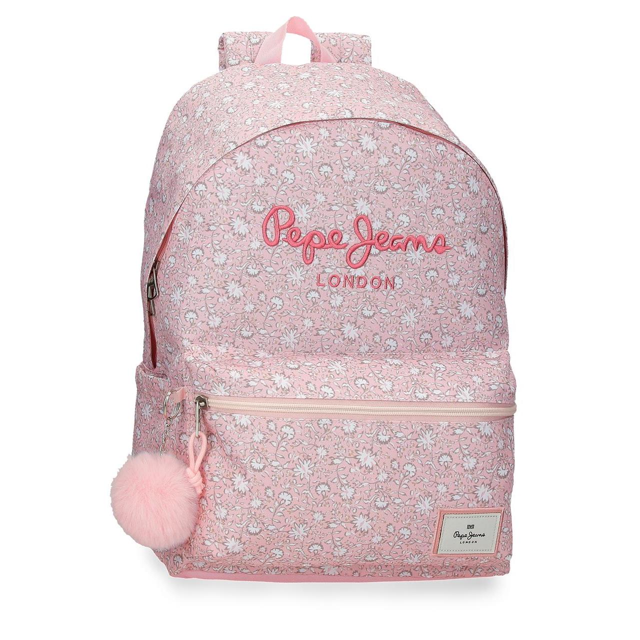 Mochila escolar adaptable a carro Pepe Jeans Mia 31x44x18cm Rosa Claro