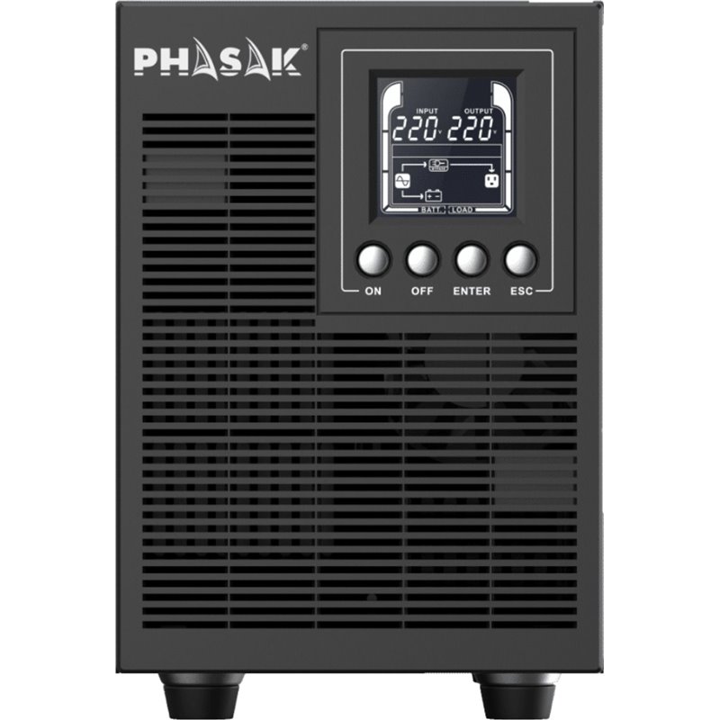 Sistema de alimentación ininterrumpida Phasak Smart Pro Online 1000 VA, tecnología online de doble conversión