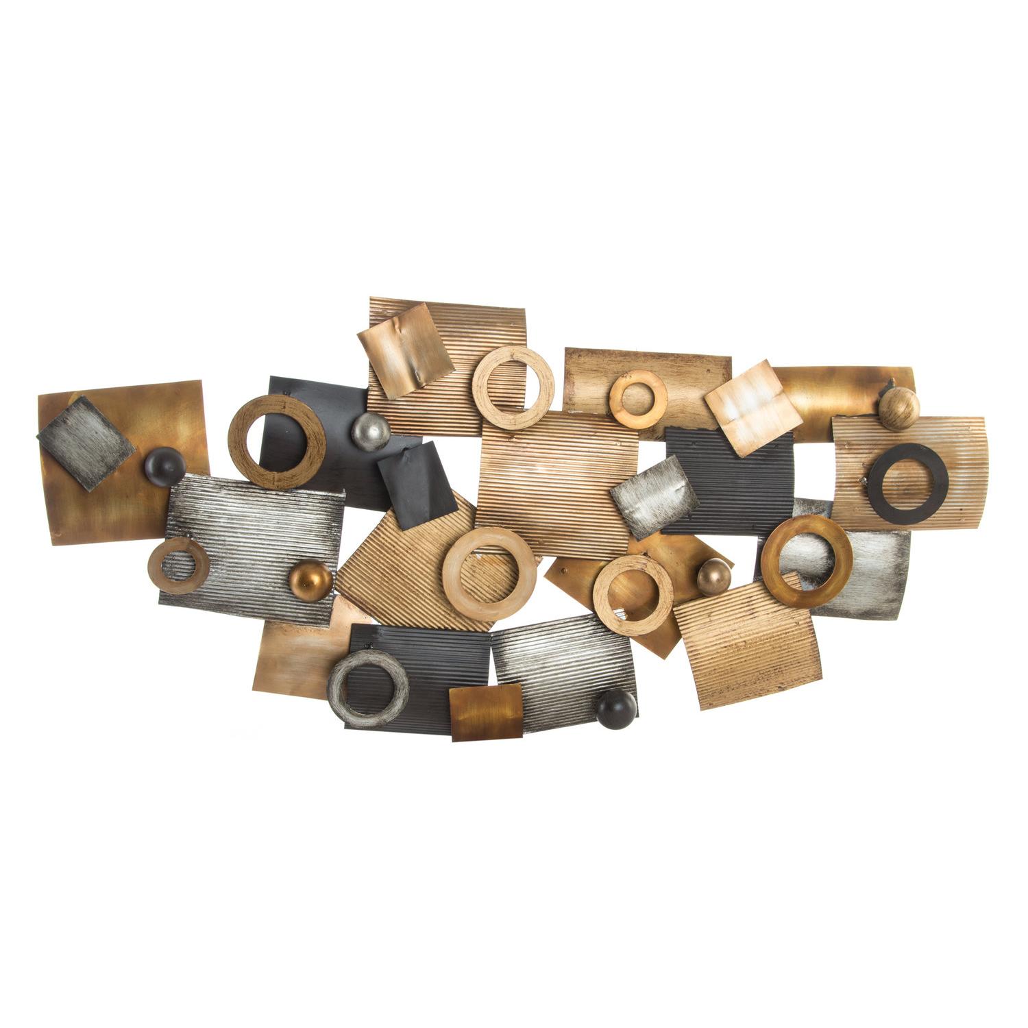 Decoracion Pared Metal 109X7X53 Abstracto Cobrizo El mejor complemento para tu hogar  -Fijalo-