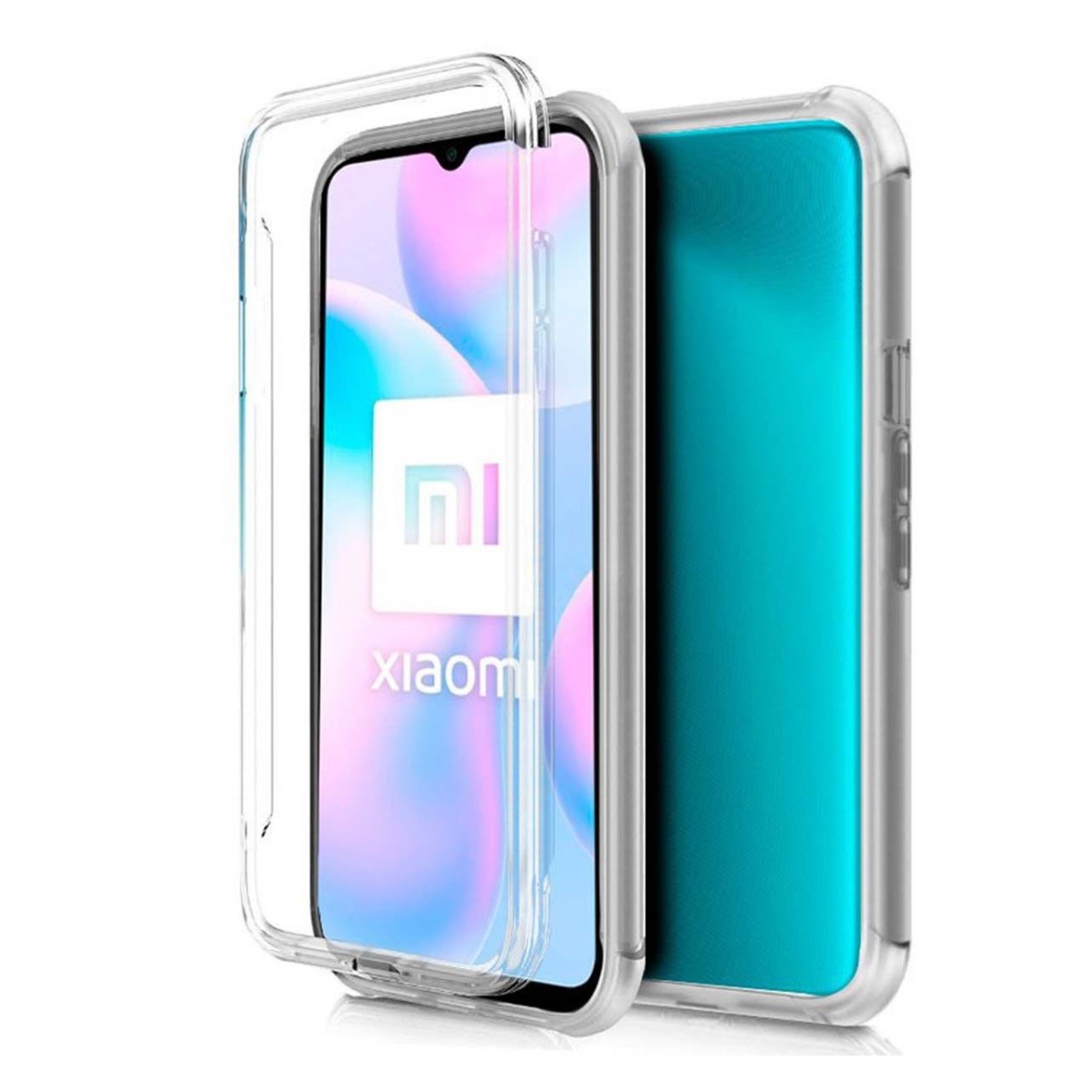 Tumundosmartphone Funda Completa Transparente Pc + Tpu Full Body 360 para Xiaomi Redmi 9A / 9AT