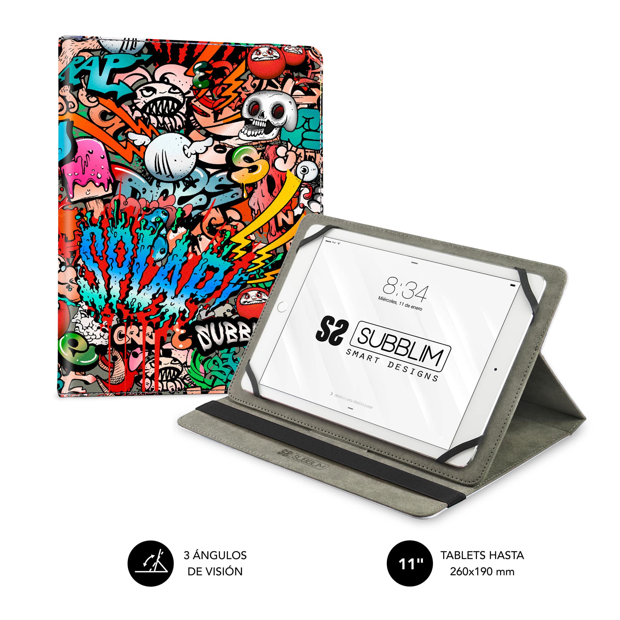 Funda universal tablet TRENDY CASE GRAFFITI 9.6″-11″