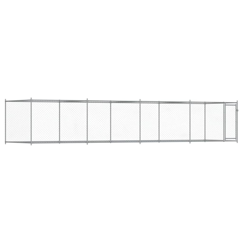 vidaXL Jaula de Perros con Puerta Perrera Caseta Corral Acero Galvanizado Gris Dimensiones 2 x 2 x 1.5 m,  4 x 2 x 1.5 m,  6 x 2 x 1.5 m y mas