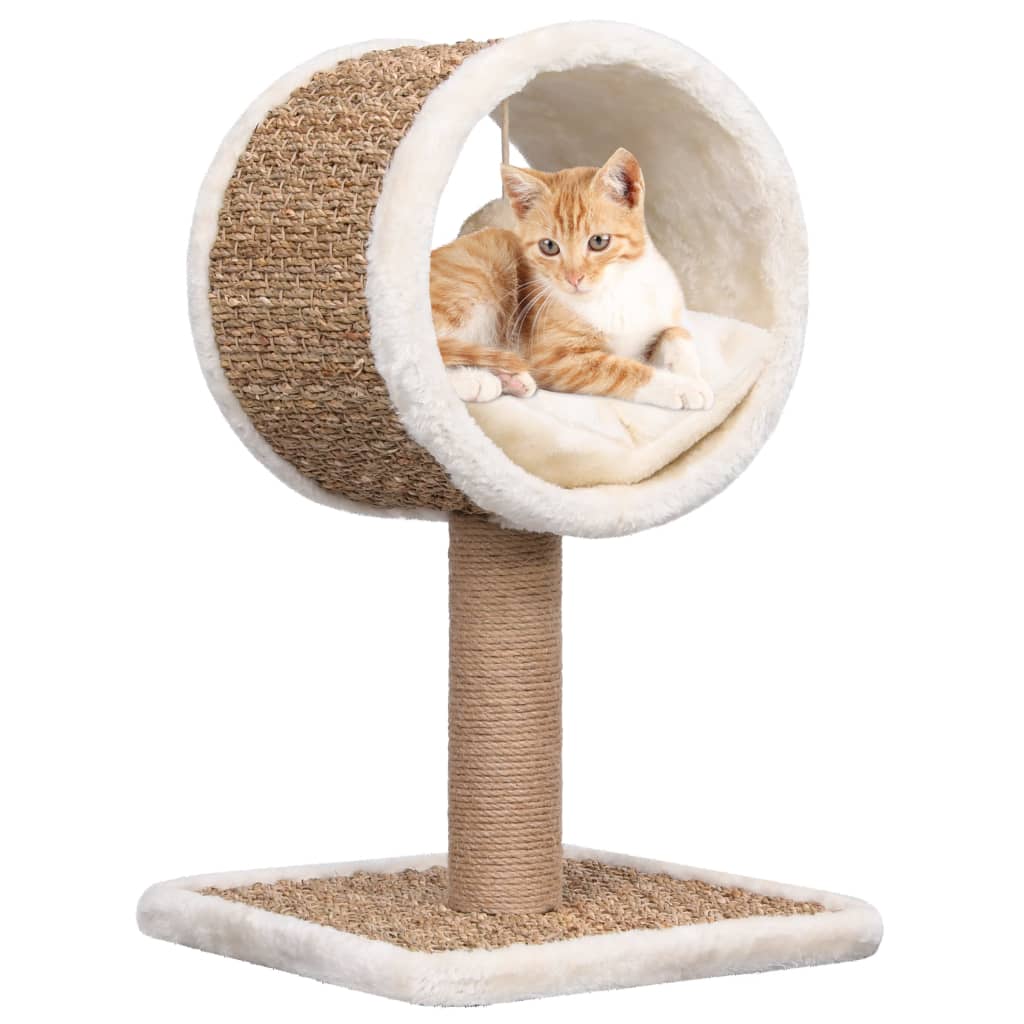 vidaXL Árbol para gatos túnel superior y juguete hierba marina 56 cm