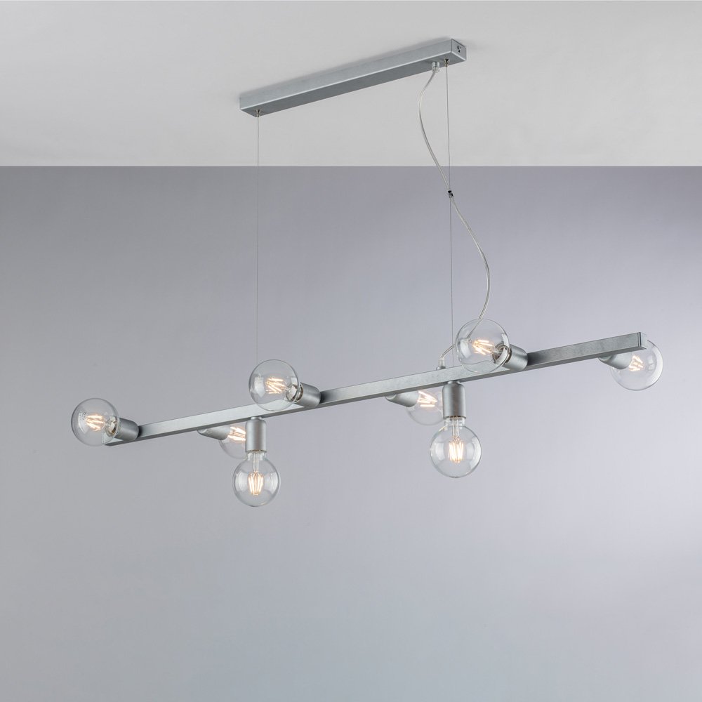 Araña Contemporánea Fabian Plata 8 Luces E27