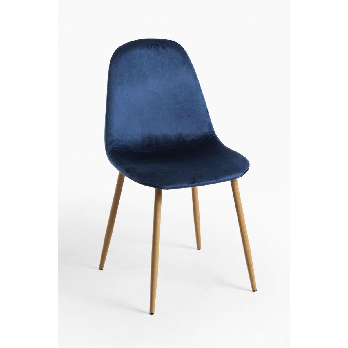 Regalos Miguel - Packs Sillas Comedor - Pack 4 Sillas Teok Terciopelo - Azul medio