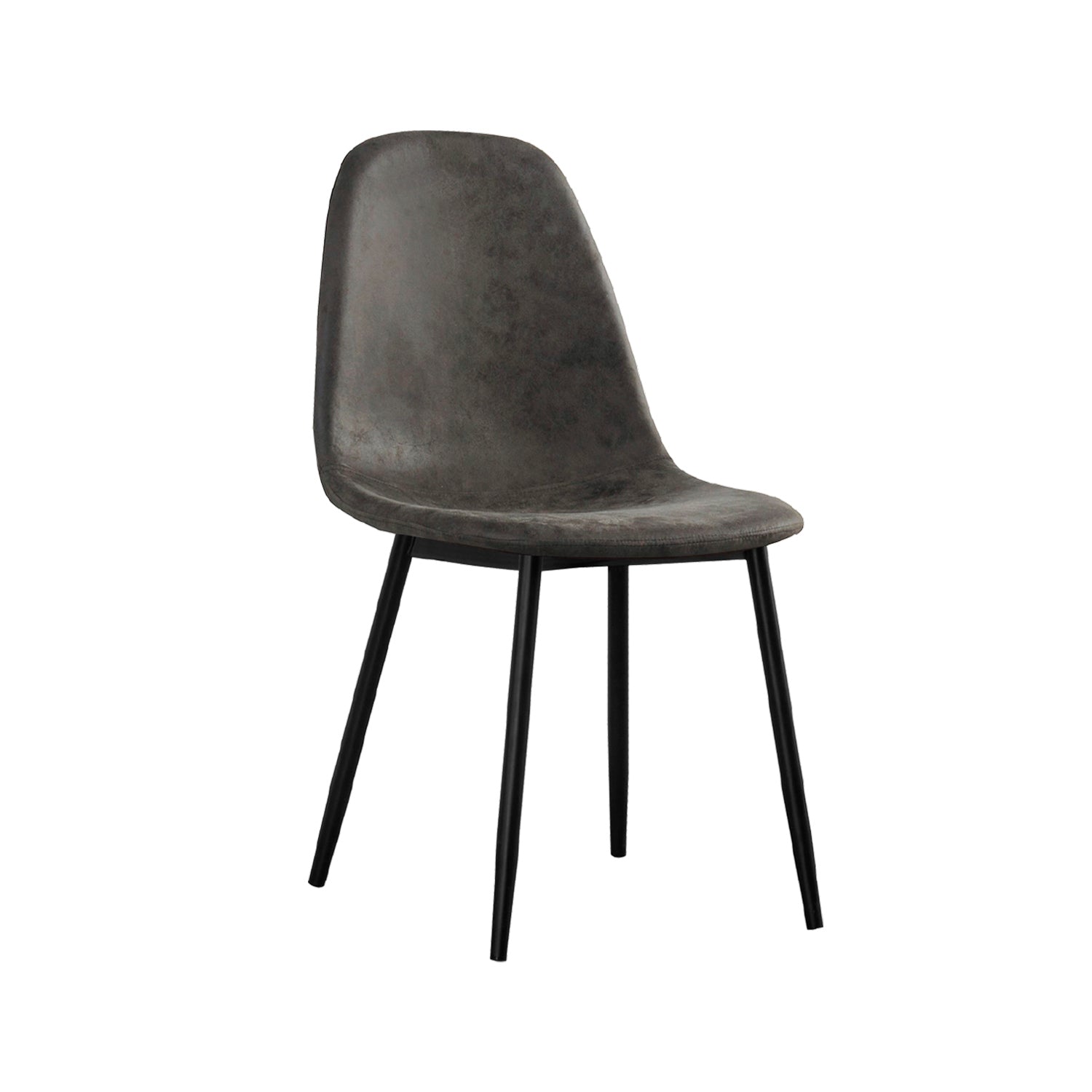Set de 4 sillas de comedor tapizadas deana patas negras  gris para hogar moderno mueble de almacenaje  - Homekit