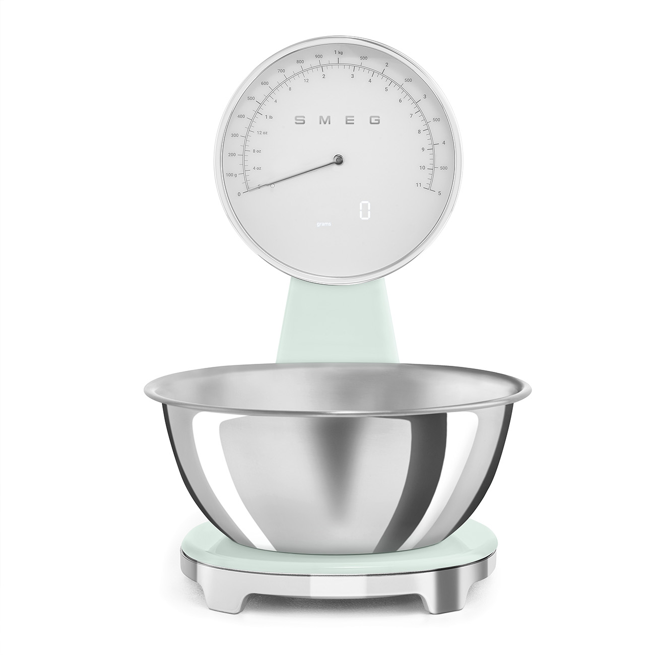 Báscula de cocina - Estilo retro años 50 - Verde Pastel - Digital y Analógico - Capacidad 5kg