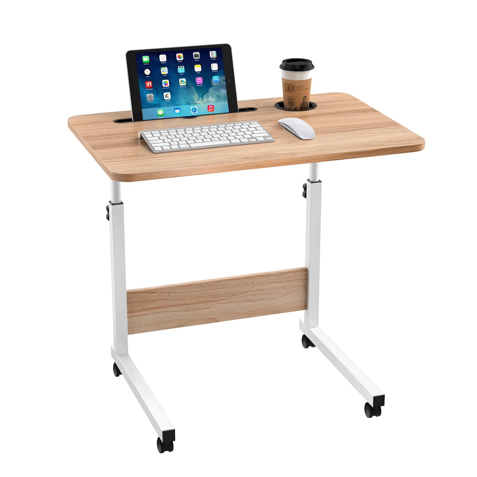 Escritorios pequeños para computadora con toma de corriente, escritorios de  oficina en casa en forma de Z para espacios pequeños, escritorio de