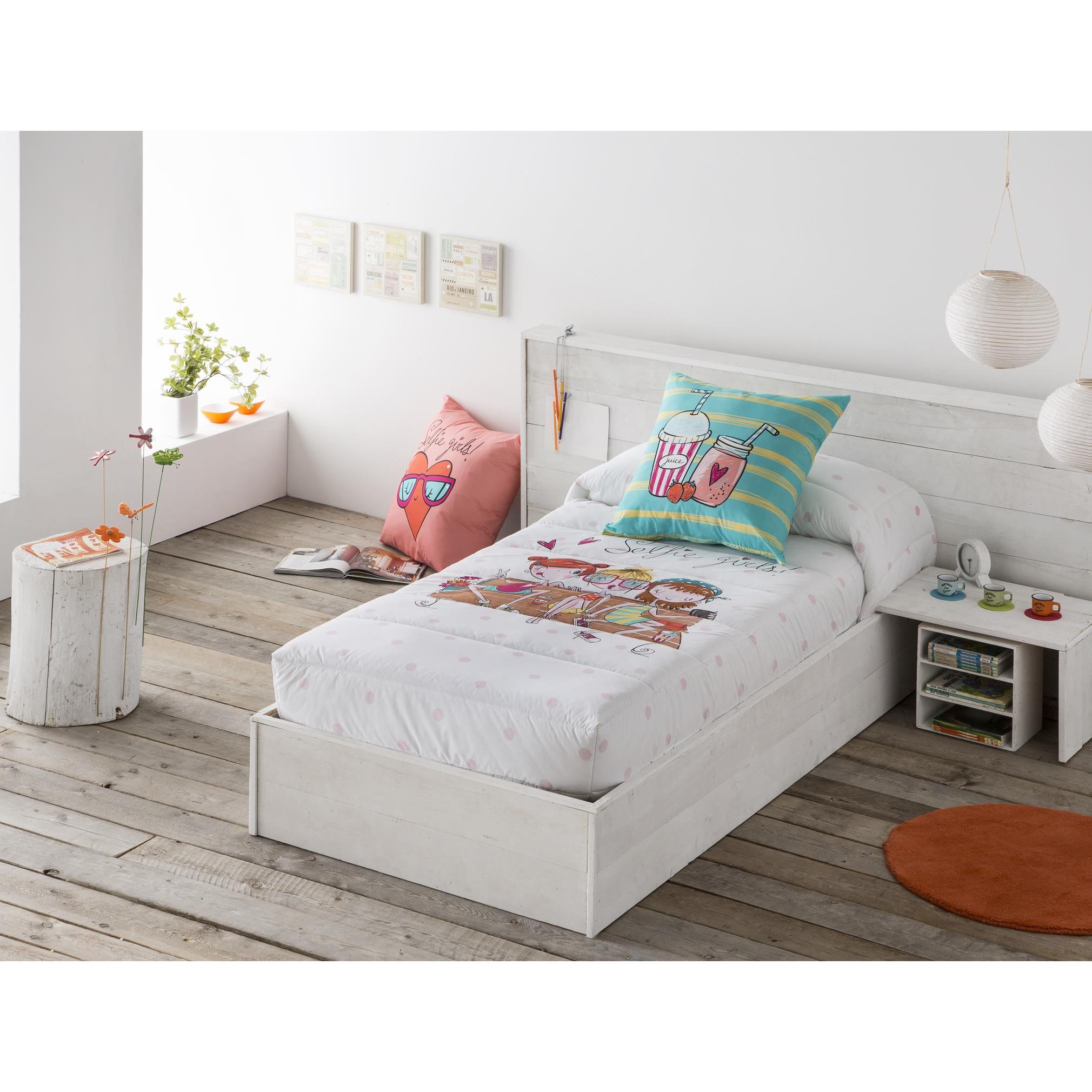 JVR - Edredón Ajustable modelo SELFIE - Tejido 100% Algodón - Estampado digital - Fabricado en España - Cama 80/90/105/135/150