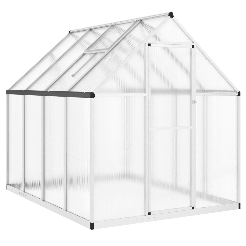 vidaXL Invernadero con marco base aluminio 224x169x195 cm Color Antracita,  Plateado,  Verde y mas
