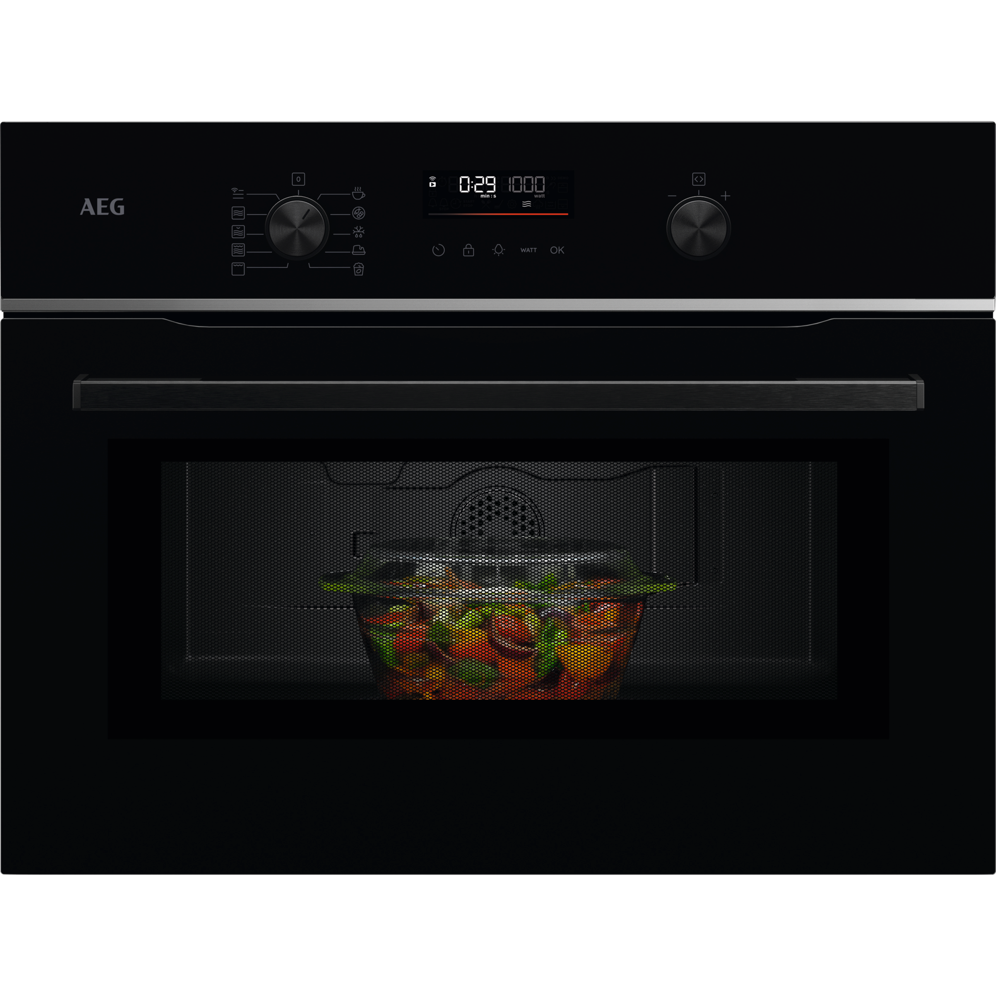 AEG - Horno compacto Serie 5000 Microondas con Display LED Explore - TM5NK401B