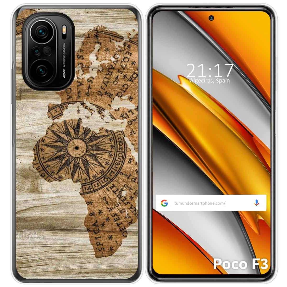 Tumundosmartphone Funda Gel Tpu para Xiaomi POCO F3 5G / Mi 11i 5G diseño Madera 07 Dibujos