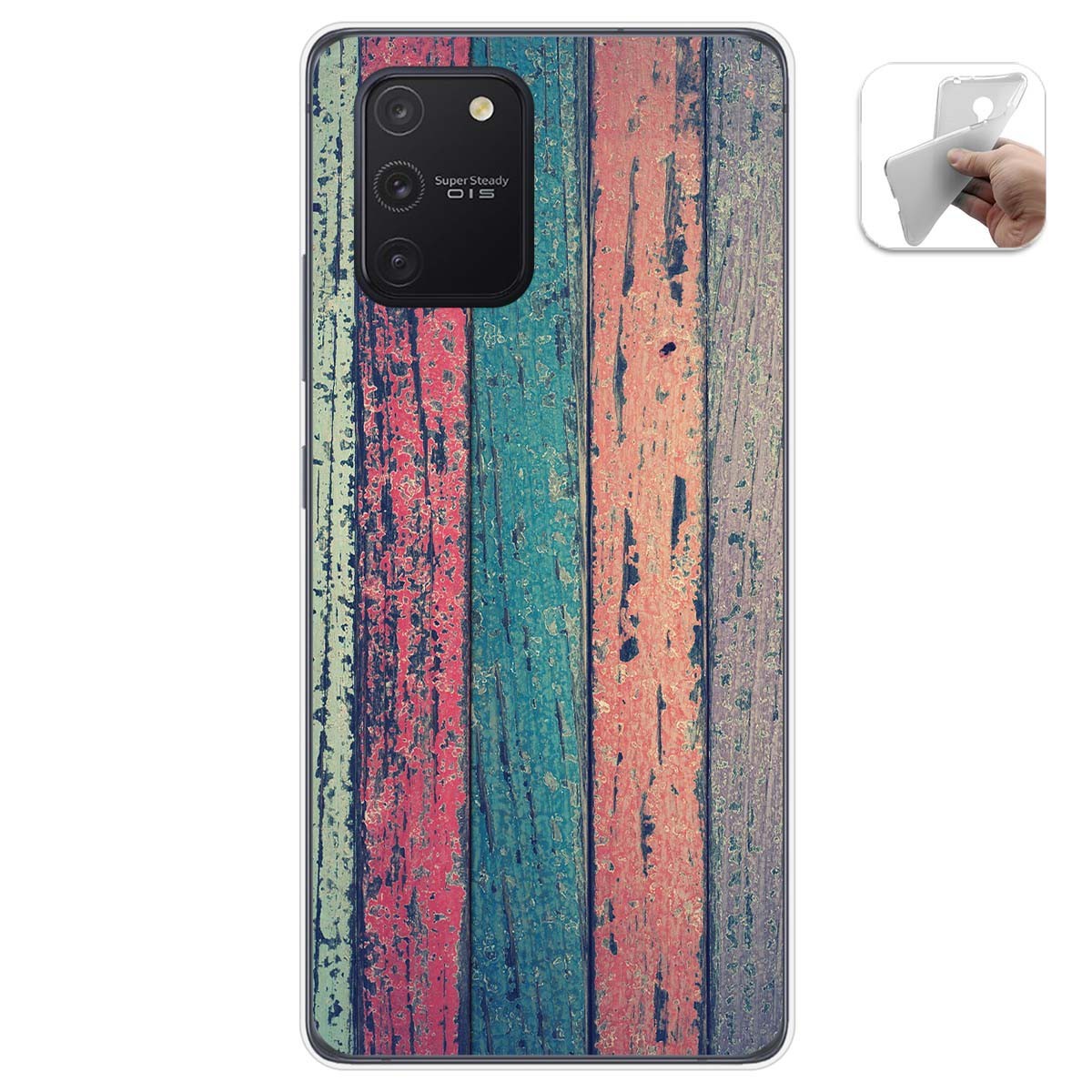 Tumundosmartphone Funda Gel Tpu para Samsung Galaxy S10 Lite diseño Madera 10 Dibujos