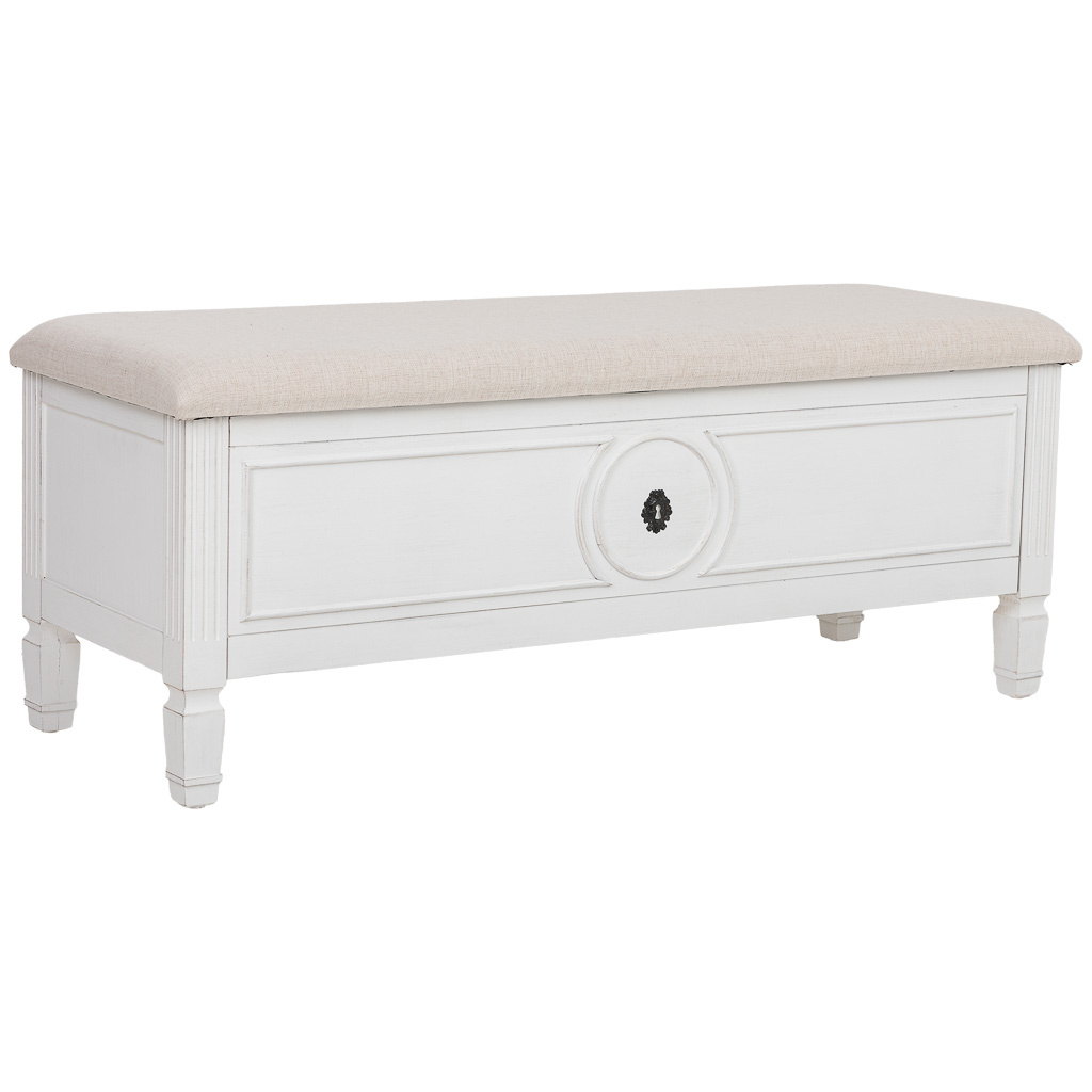 Wonderlust Deco - Banco de madera blanco 120x43x48h cm Blanco 120x43x48h cm