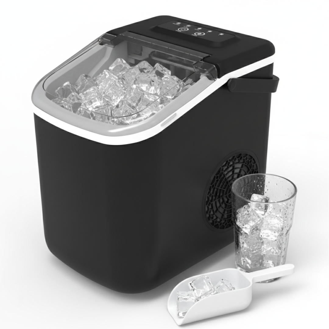 ICE CUBE MAKER STARLYF Maquina para hacer hielo portátil, 10kg en 24h, 9 Cubitos de Hielo en 6 minutos, dos tamaños de hielo, Medidas 283x214x299mm, Máquina de Cubitos de Hielo para Uso Doméstico