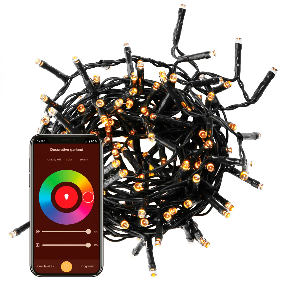 Muvit iO Guirnalda decorativa WiFi RGB 6m/60 led (+2m de cable power line)(NUEVO)