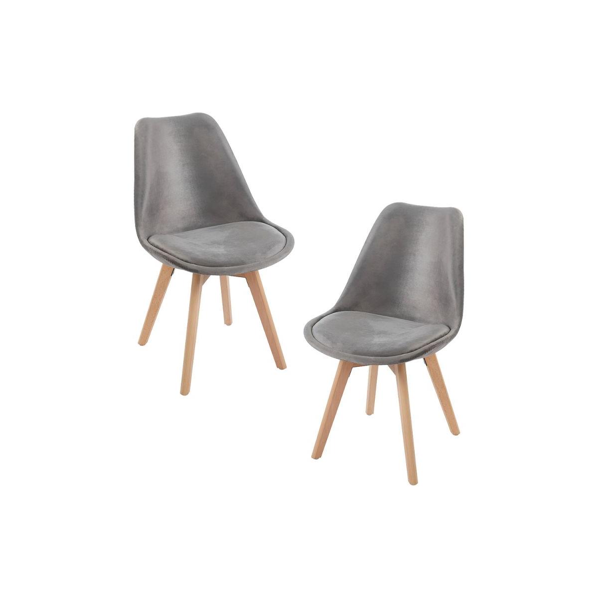Regalos Miguel - Packs Sillas Comedor - Pack 2 Sillas Synk Terciopelo - Gris oscuro