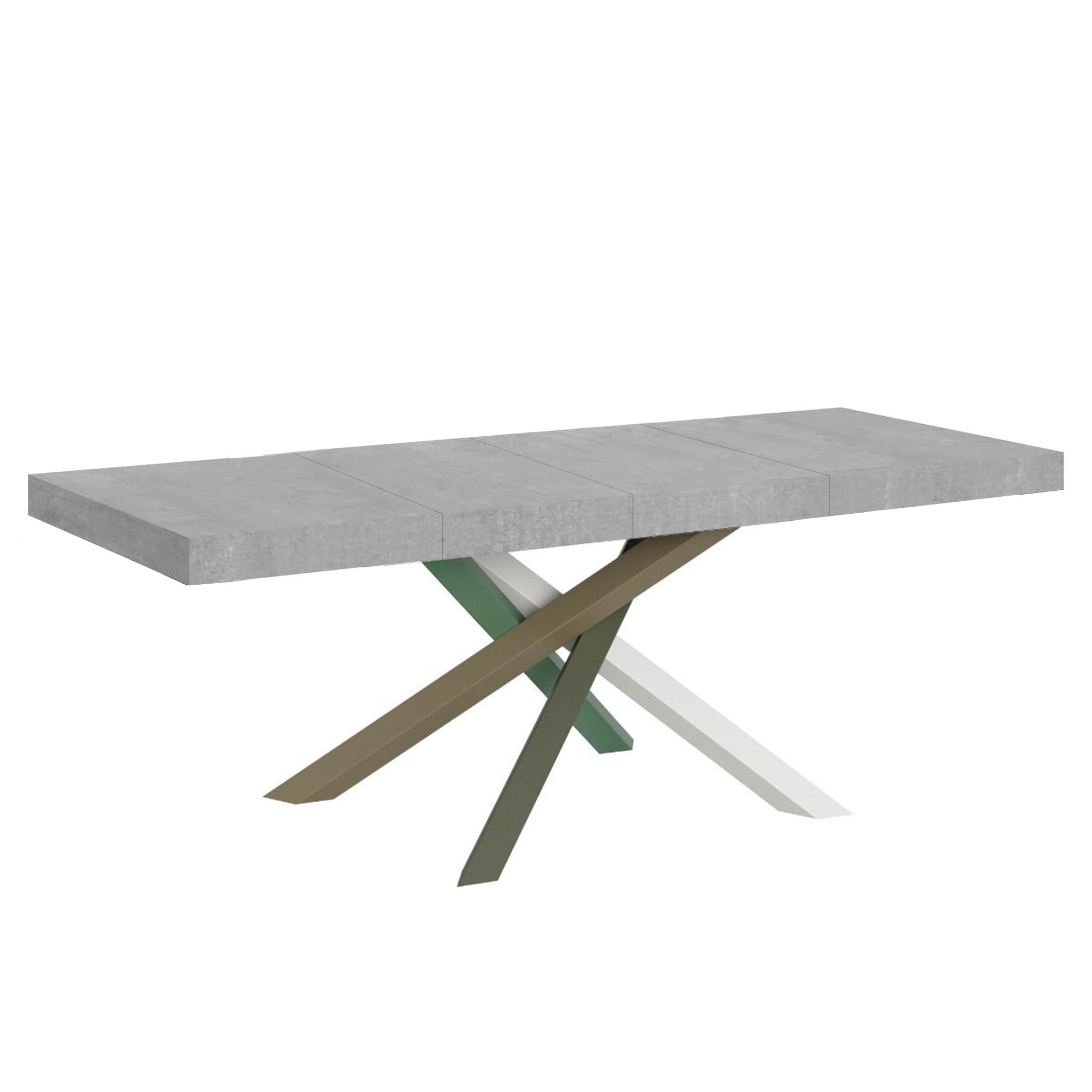 Mesa extensible 160/420x90 cm Volantis Premium patas hormigón multicolor 4/A - Itamoby