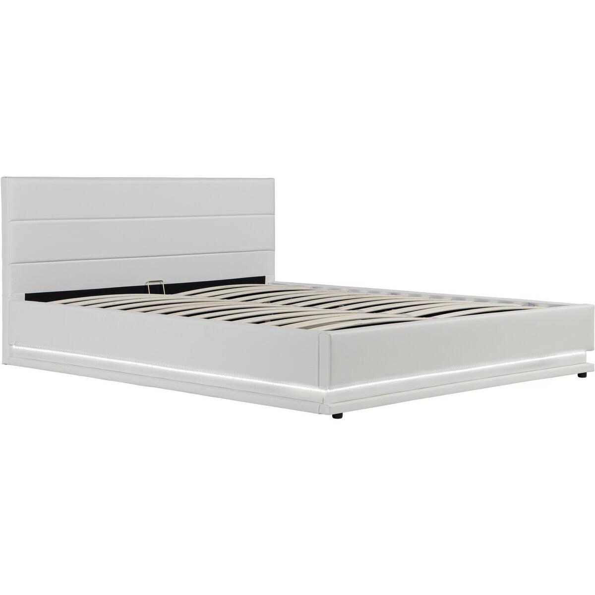 Habitat y Jardin - Cama con LED "Anastasia"- 160 x 200 cm - Blanco