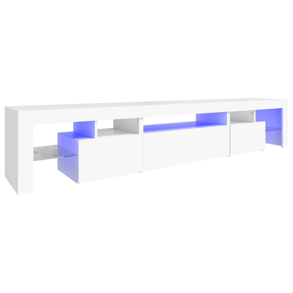 vidaXL Mueble de TV con luces LED 215x36,5x40 cm, Mueble de Salon, Mueble TV, Mueble TV salon, Mesa de TV, Mueble tele