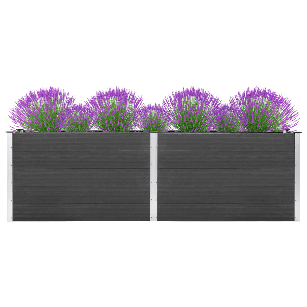 vidaXL Arriate de jardín WPC gris  Dimensiones 200 x 50 x 54 cm,  200 x 50 x 91 cm,  200 x 100 x 54 cm y mas