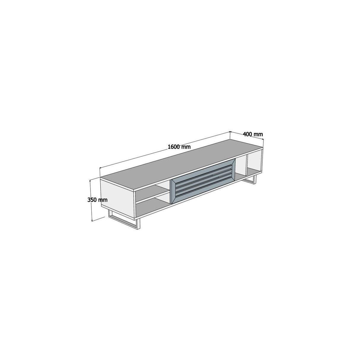 Habitat y Jardin - Soporte de TV de madera "Eray" - 160 x 40 x 35 cm - Nogal, Antracita