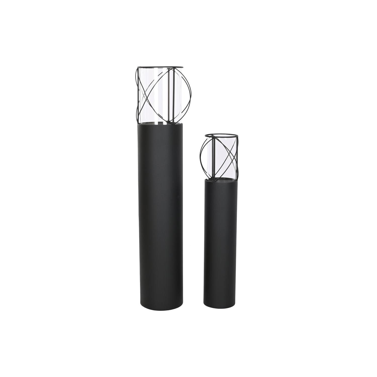 PORTAVELA SET 2 METAL CRISTAL 27X27X125 17X90 PV209805