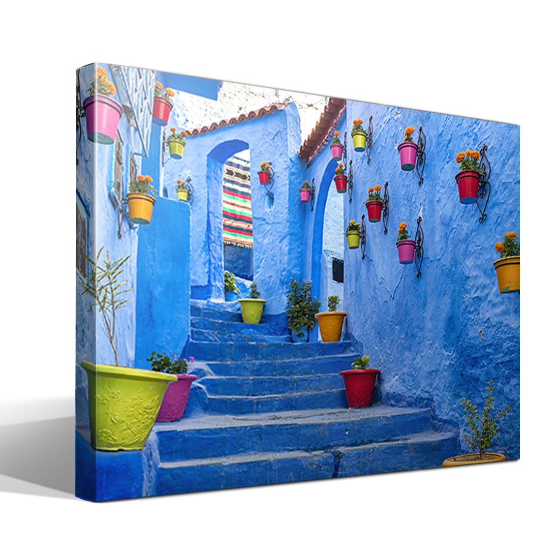 Cuadro Canvas Calle de Marruecos - Alta Resolución - Lienzo 100% Algodón - Bastidor Madera 3x3cm - Fabricado en España