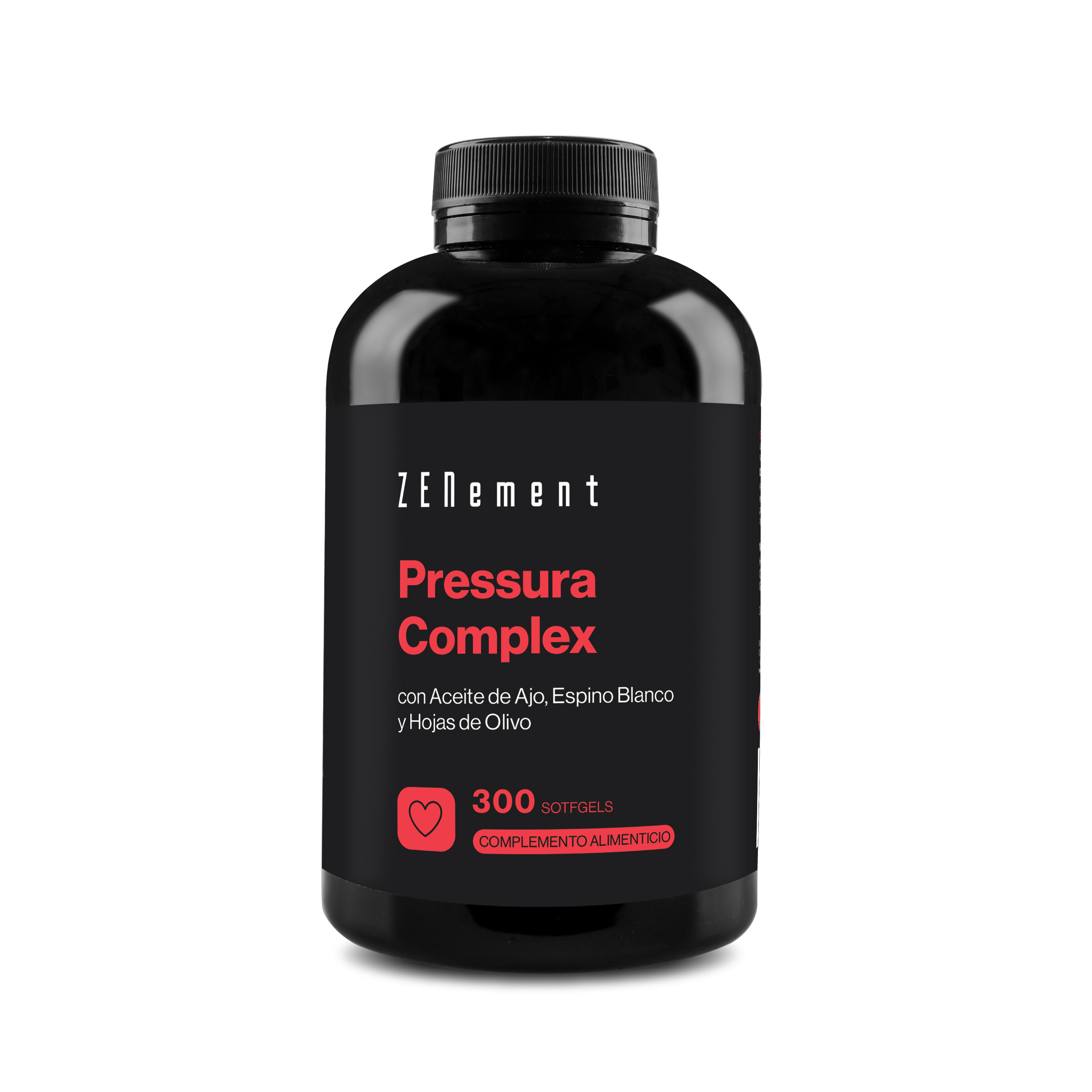 Pressura Complex con Aceite de Ajo, Espino Blanco y Hojas de Olivo - 300 Softgels Zenement