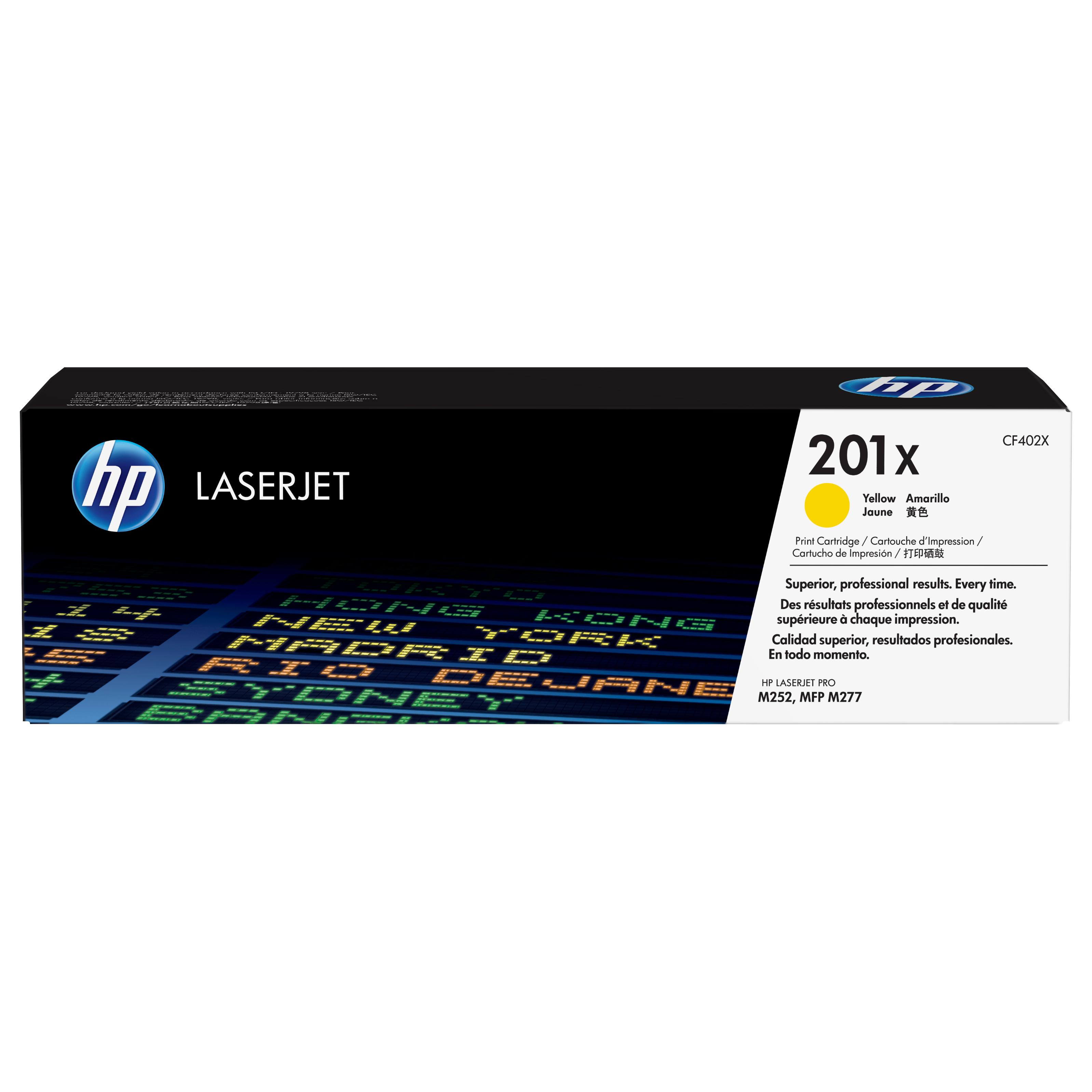 Cartucho de toner original LaserJet HP 201X amarilo de alta capacidad