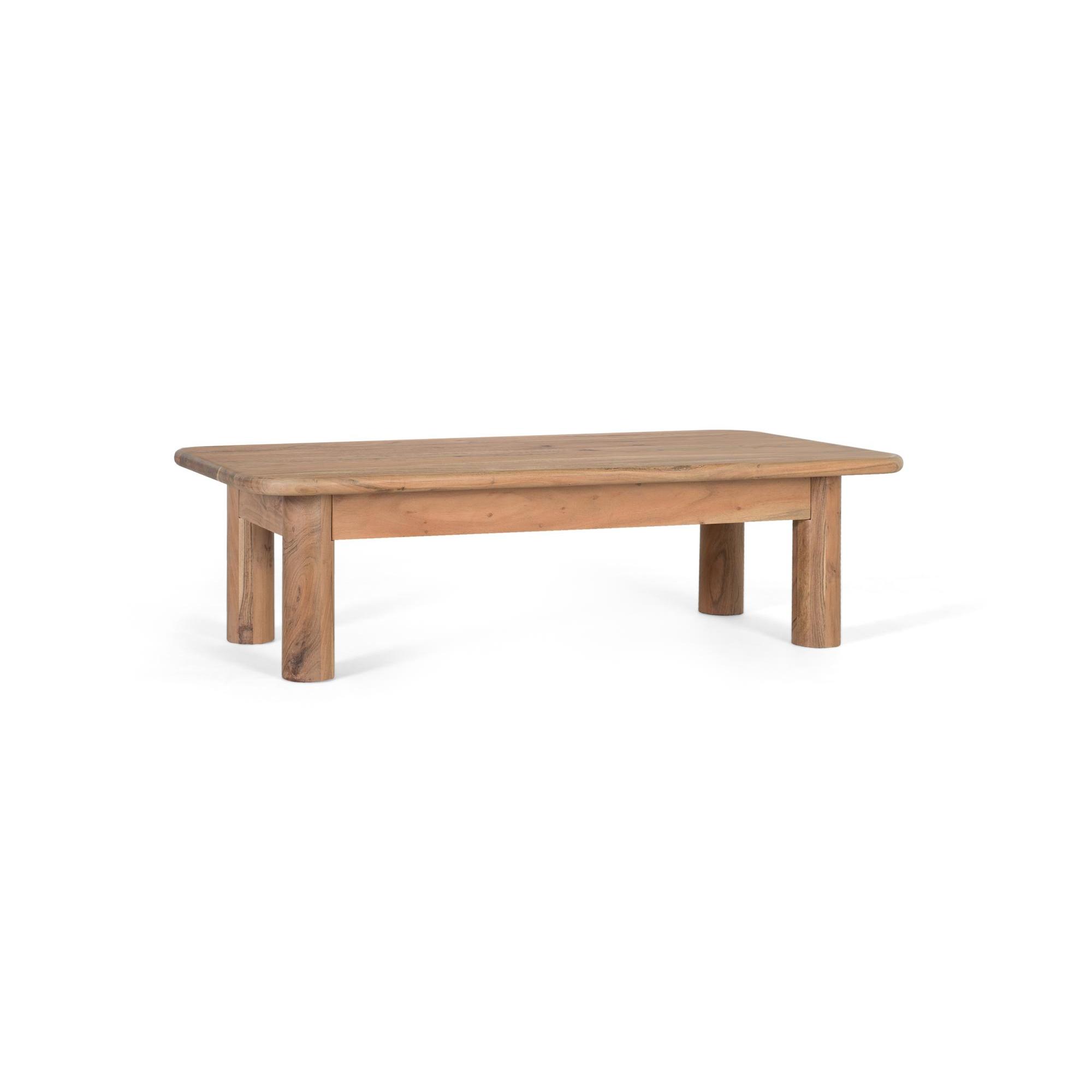 Mesa de centro rectangular fabricada en madera de acacia maciza40X140X70