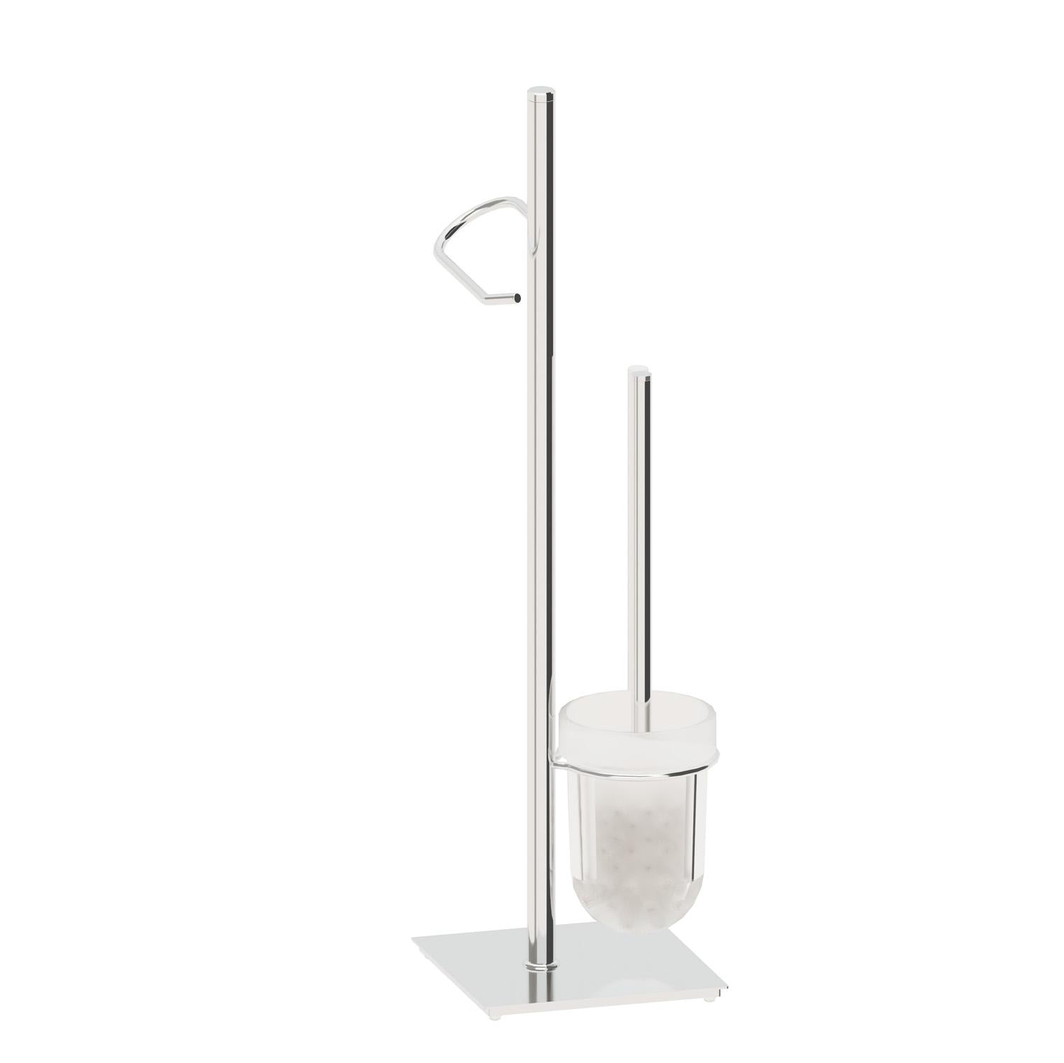 BELTRAN 19622 CASTELLON Escobillero Portarrollo Inox B/Metal Cuadrada - ref: 064-19622