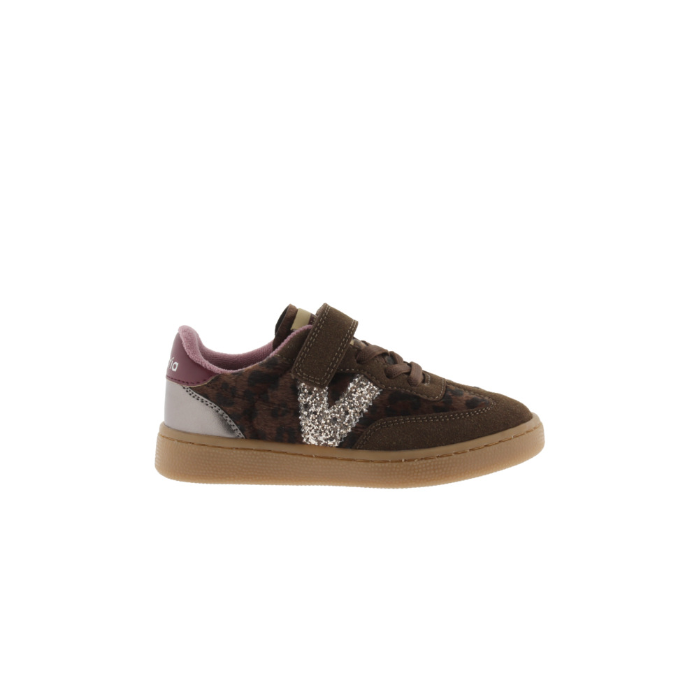 Victoria Oslo Zapatillas animal print con logotipo de glitter y suela caramelo 1256111
