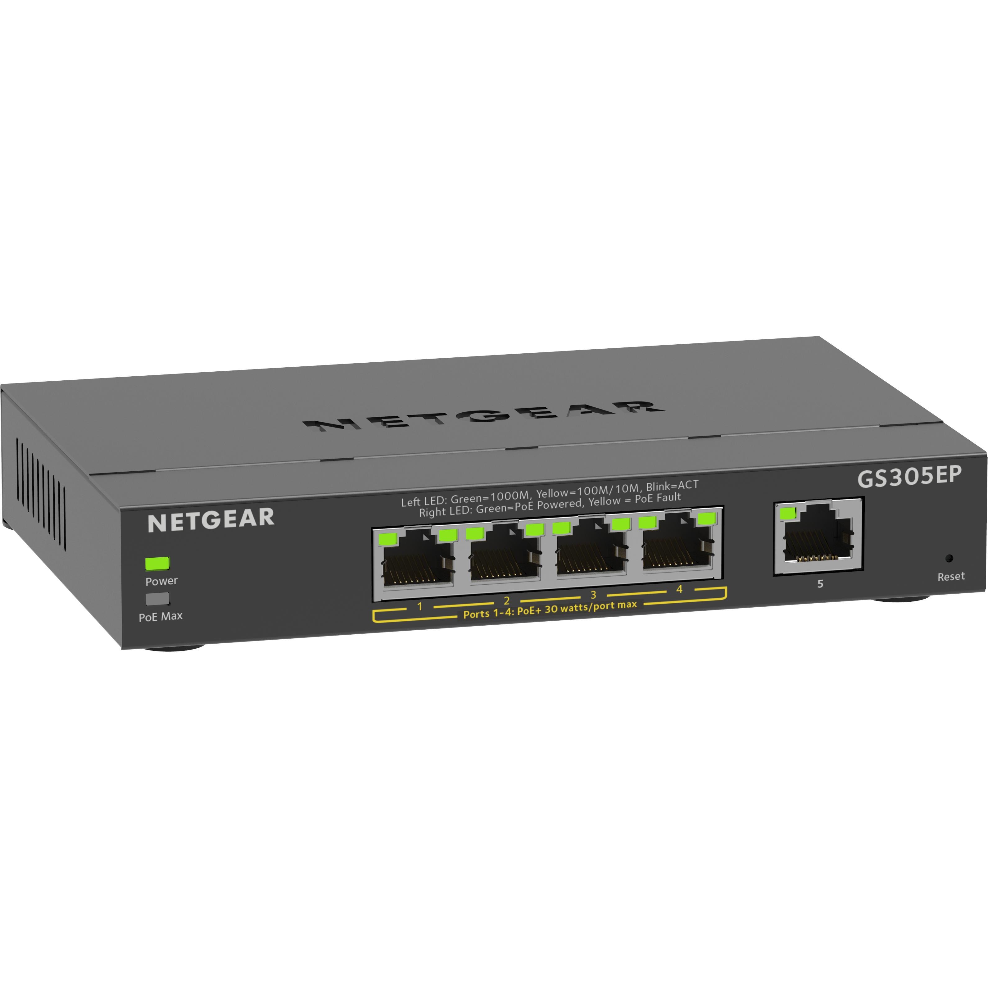 Netgear GS305EP Gestionado L2/L3 Gigabit Ethernet (10/100/1000) Energía sobre Ethernet (PoE) Negro