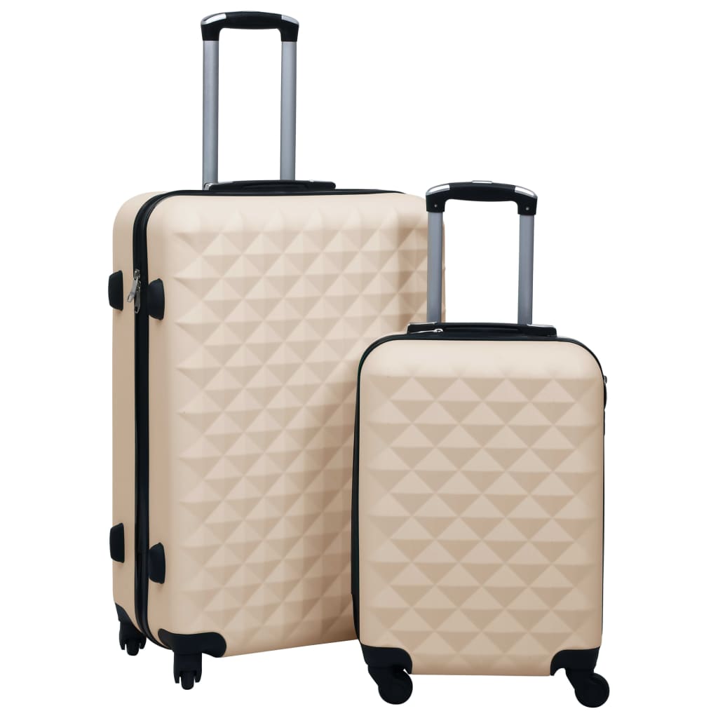 vidaXL Juego de Maletas Rígidas con Ruedas 2 Piezas ABS Dorado Trolley Cabina Color Dorado,  Antracita,  Marrón y mas