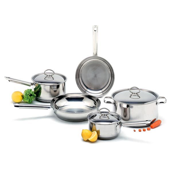 Crc Batería de Cocina 8 Piezas Acero Inoxidable con Termo Difusión