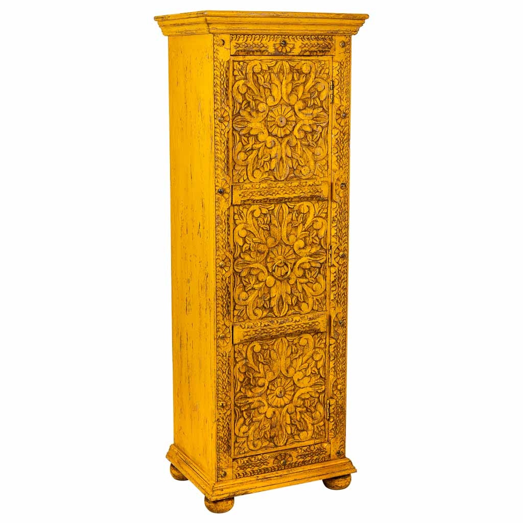 Wonderlust Deco - Armario de madera artesanal amarillo 53x40x149 Amarillo 53x40x149h cm