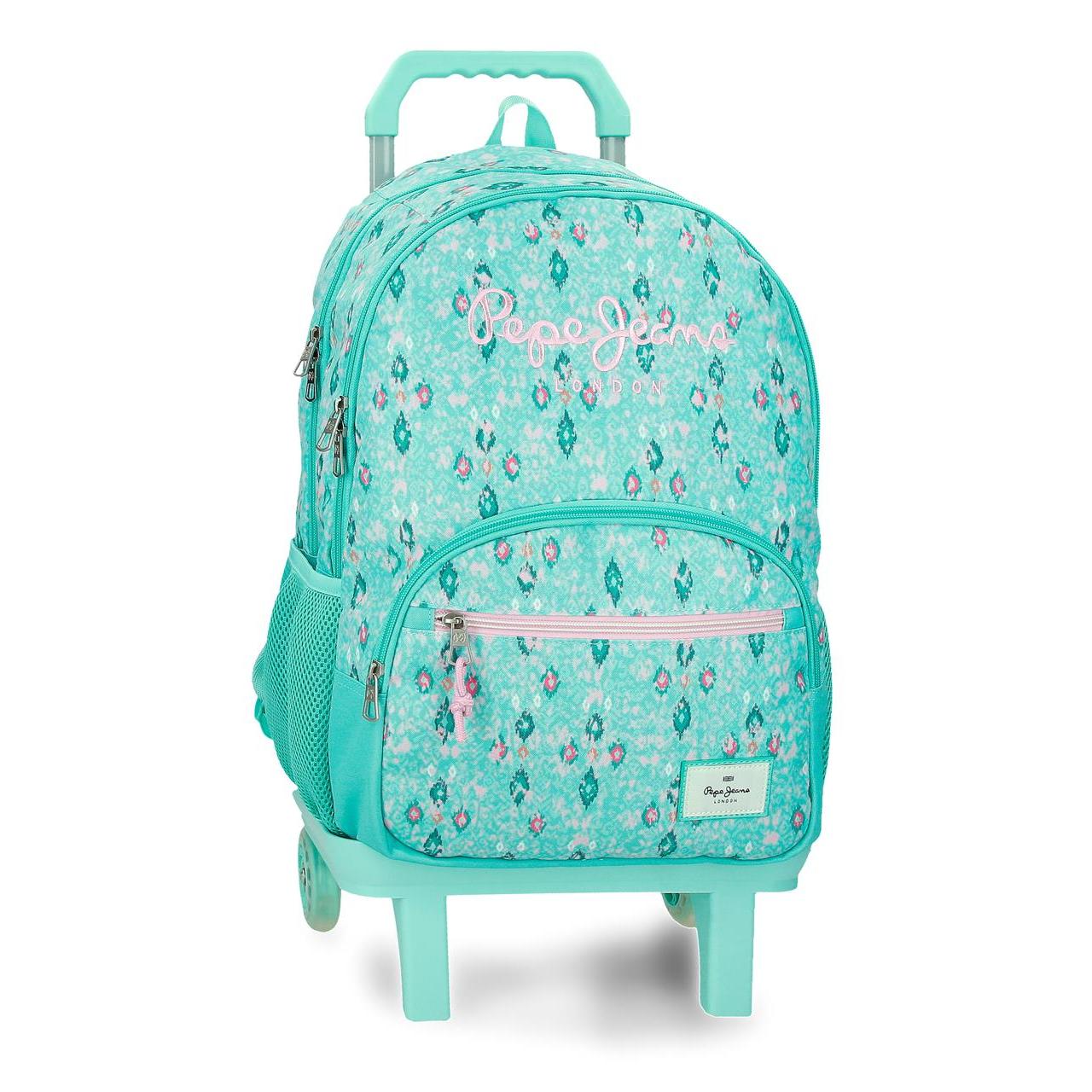 Mochila escolar con carro Pepe Jeans Sun 32x44x22cm Turquesa