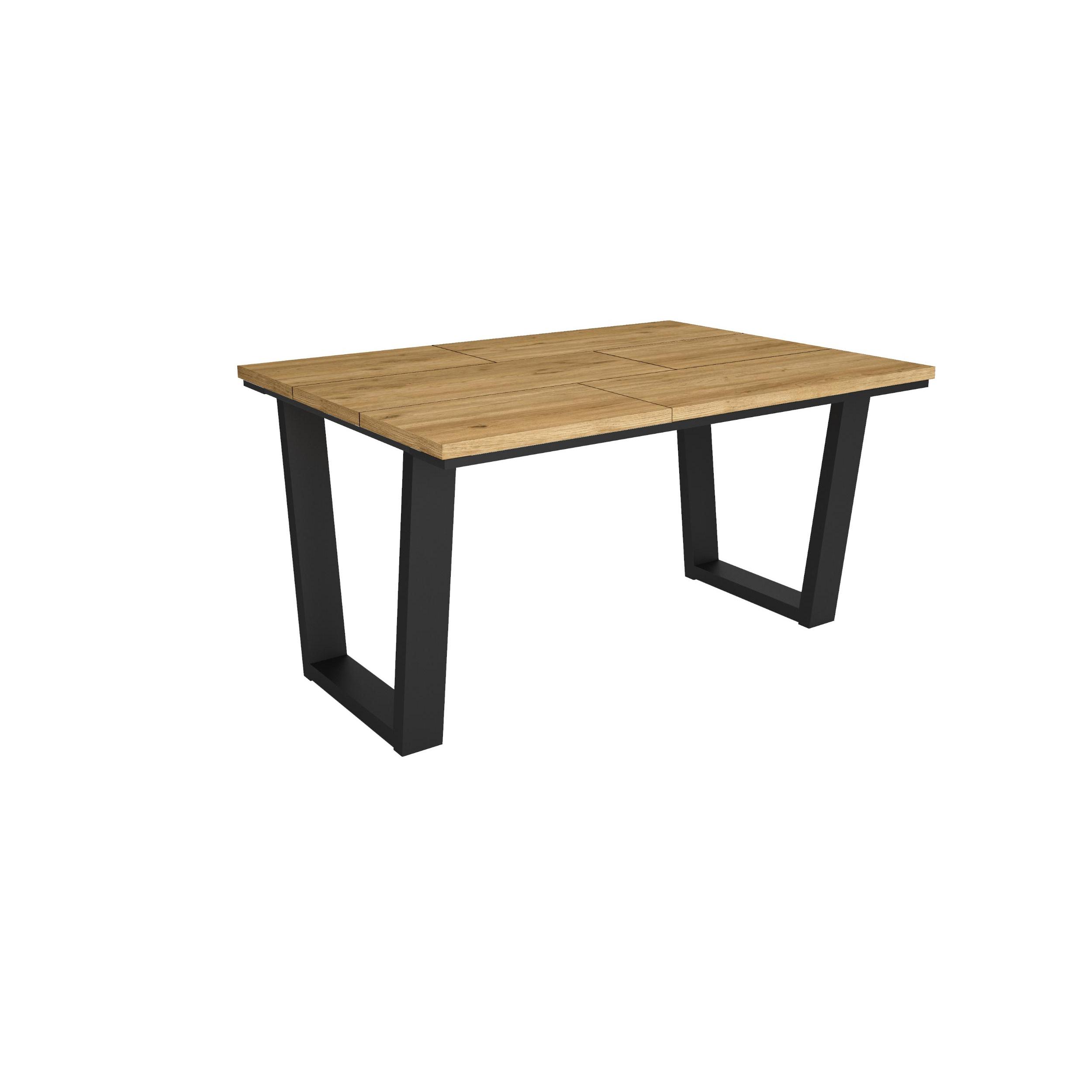 Skraut Home, Mesa Comedor, Mesa Fija Cocina y Salón, 140x90x74cm, Para 6 comensales, Muebles Comedor, Estilo Industrial, Roble