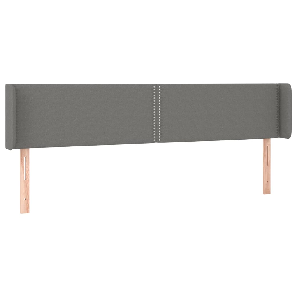 vidaXL Cabecero con LED de tela gris oscuro 203x16x78/88 cm