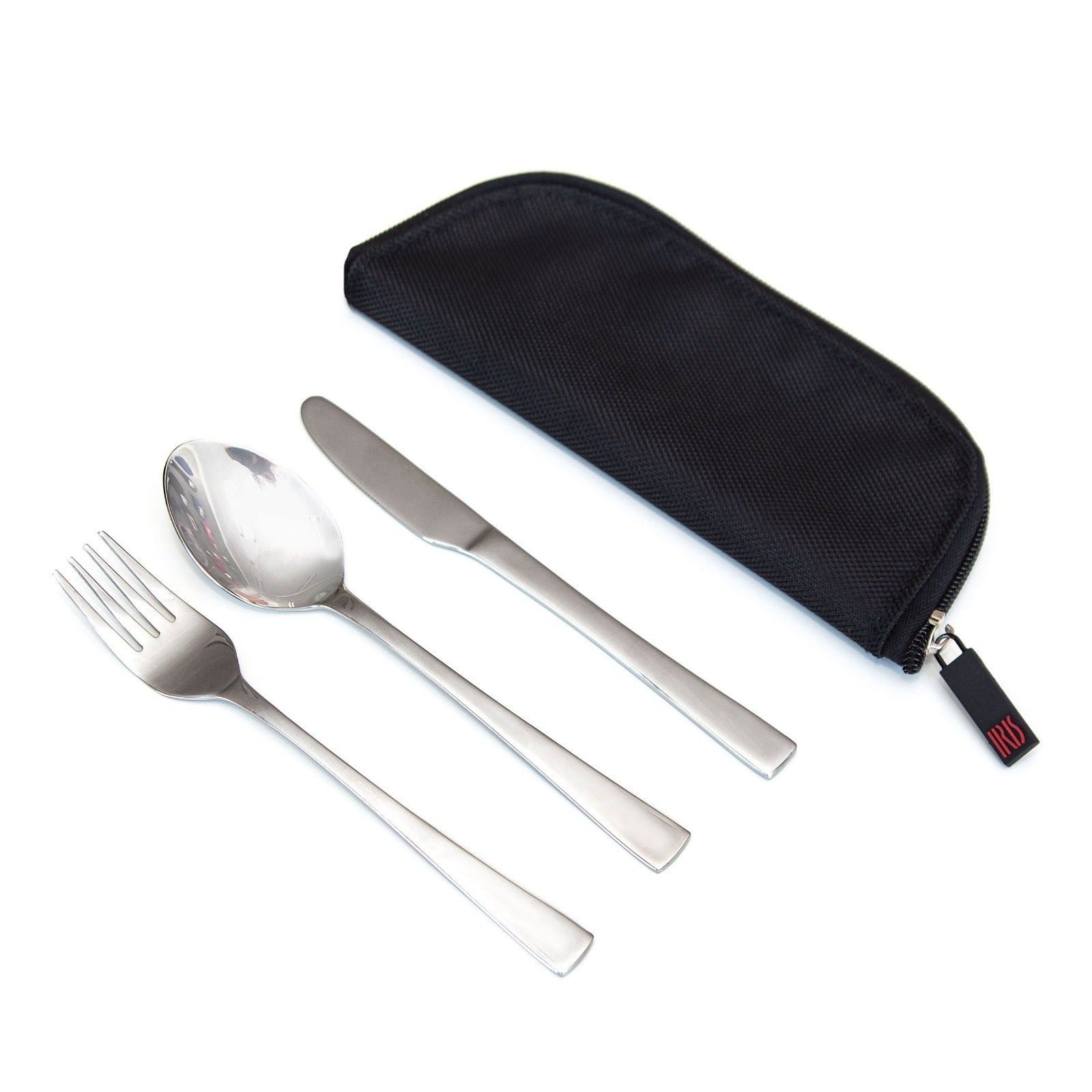 IRIS 8414 - Set Cubiertos Básicos en Acero Inoxidable con Funda de Transporte