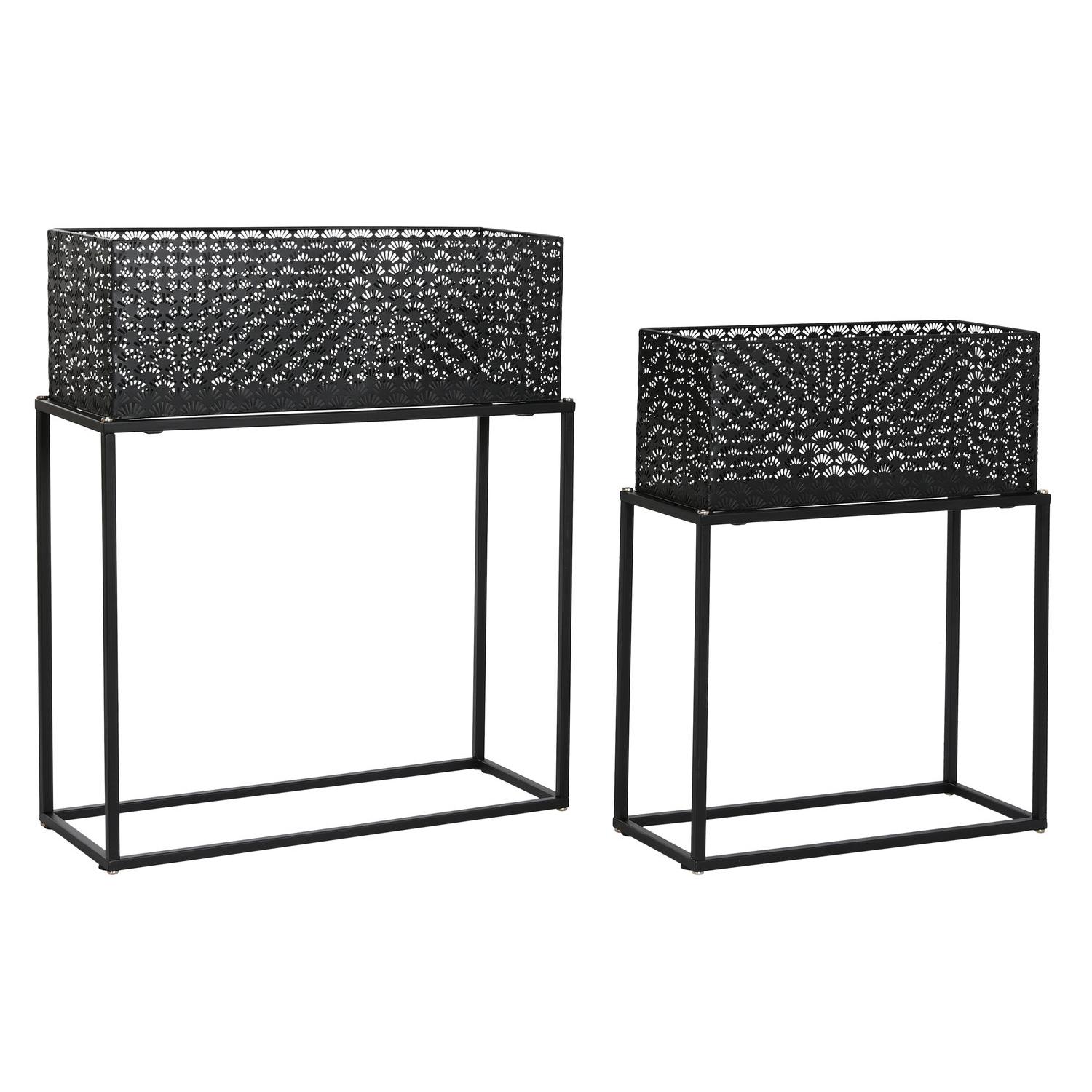MACETERO SET 2 METAL 60X22X70 NEGRO FIJALO MC205976